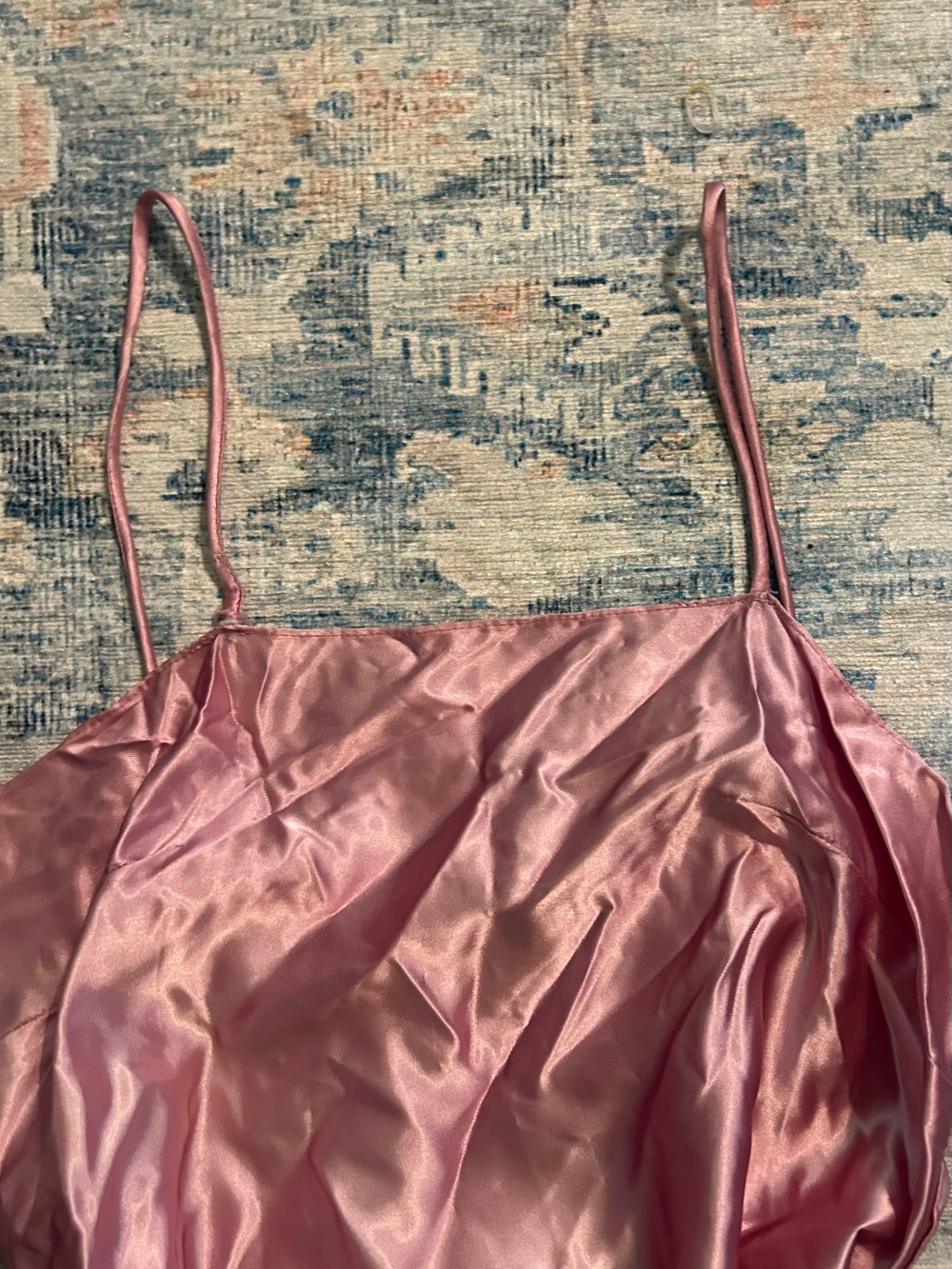 Vintage Zum Zum Pink Satin & Cream Lace Tiered Dress - Picture 3 of 7